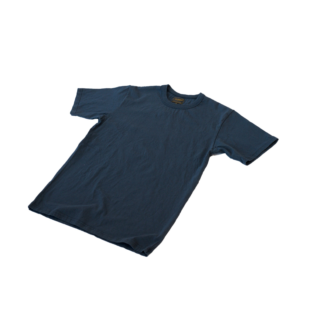 National Athletic Goods Track Tee Combed Cotton Jersey Navy