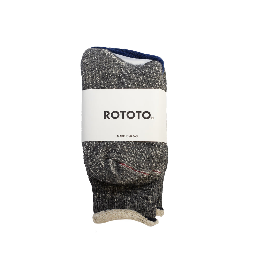RoToTo Double Face Crew Socks Charcoal