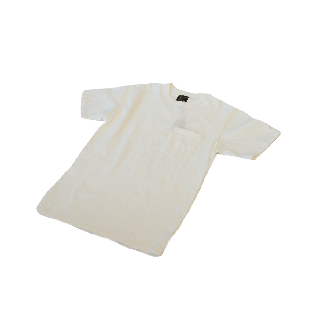 National Athletic Goods Rib Pocket Tee Combed Cotton Jersey White