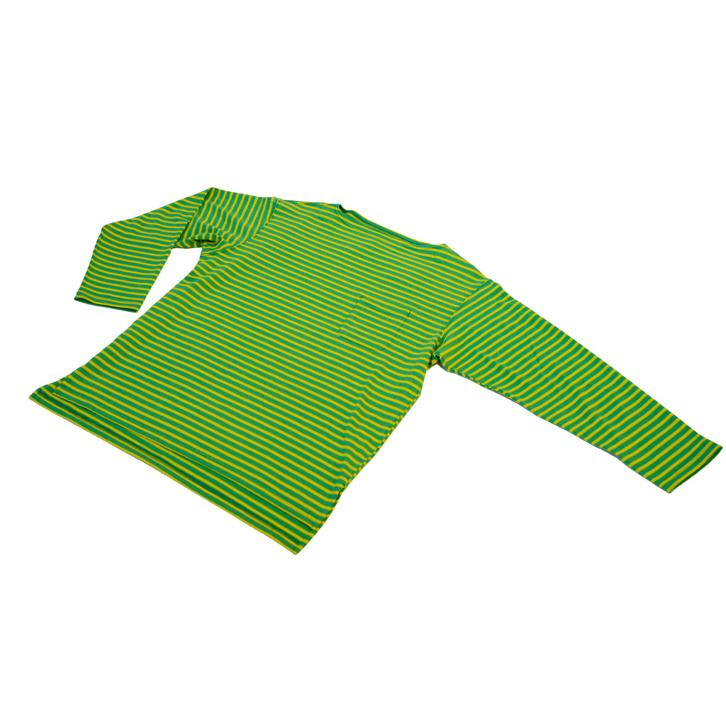 Engineered Garments Basque Shirt Green/Yellow PC Striped Jersey
