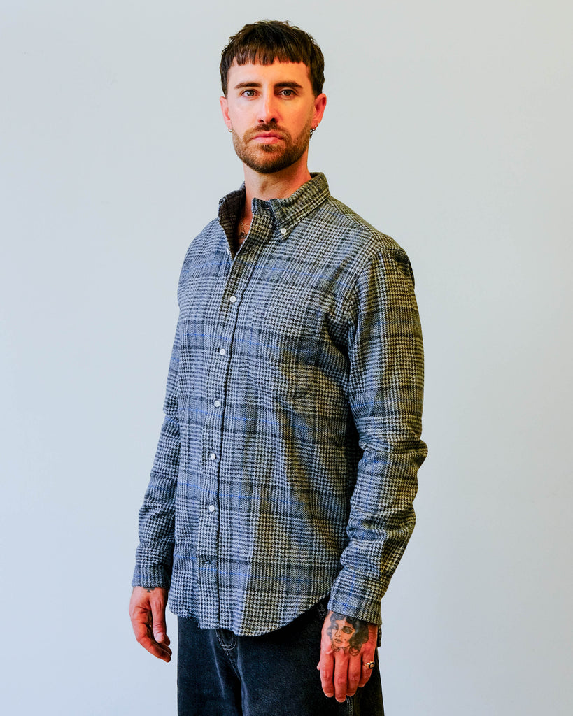 Gitman Vintage Grey Cotton Tweed Check model