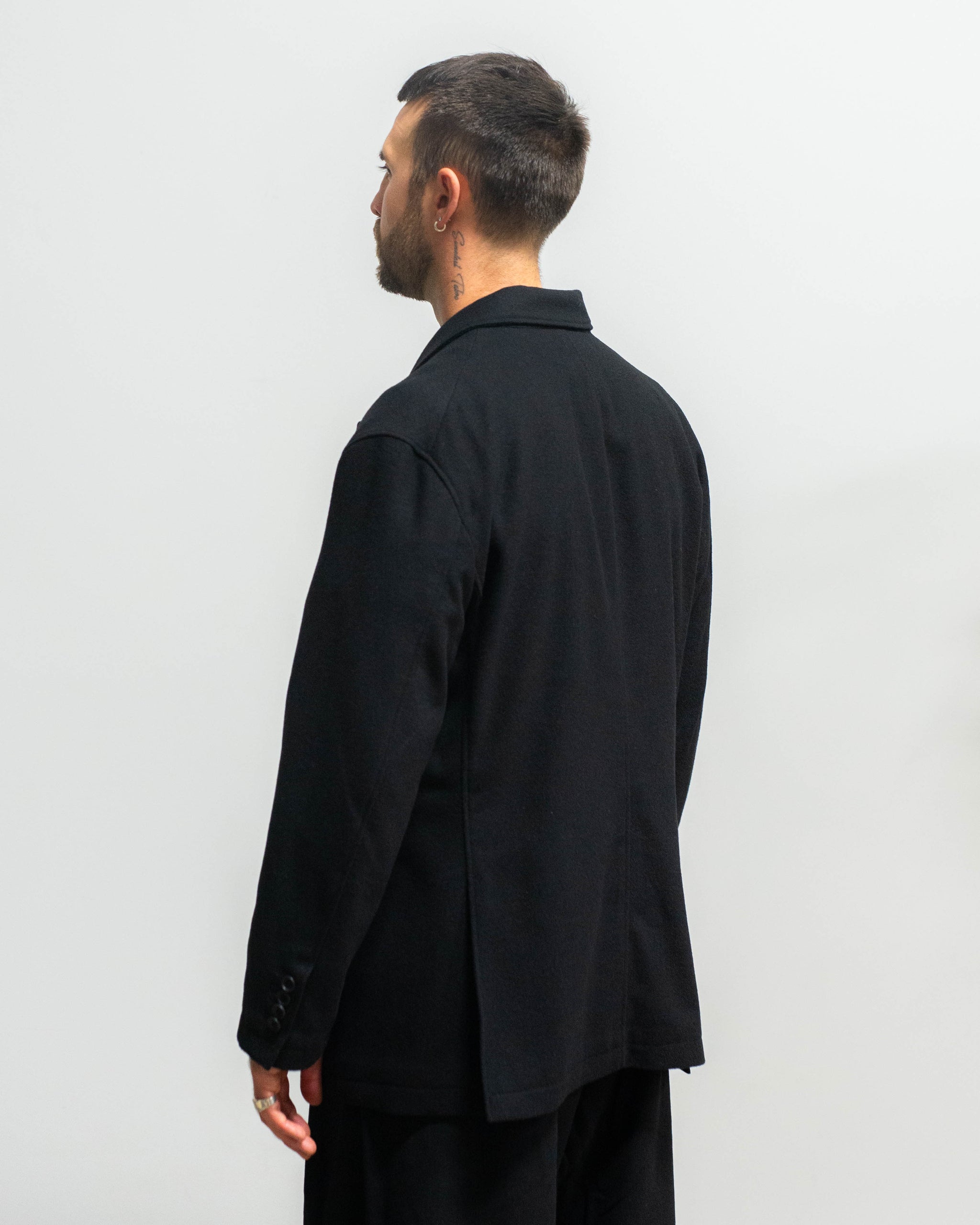 Engineered Garments DBL Peak Jacket Black Solid Poly Wool