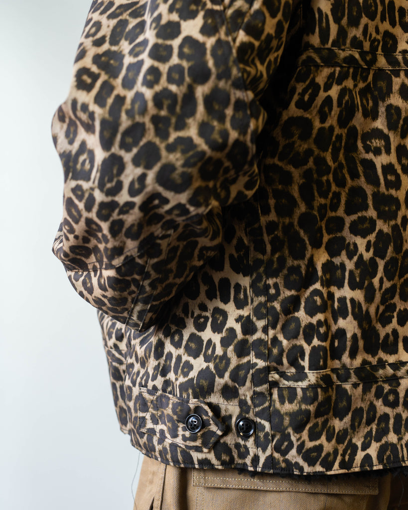 Engineered Garments B3 Jacket Brown Nyco Leopard Print detail