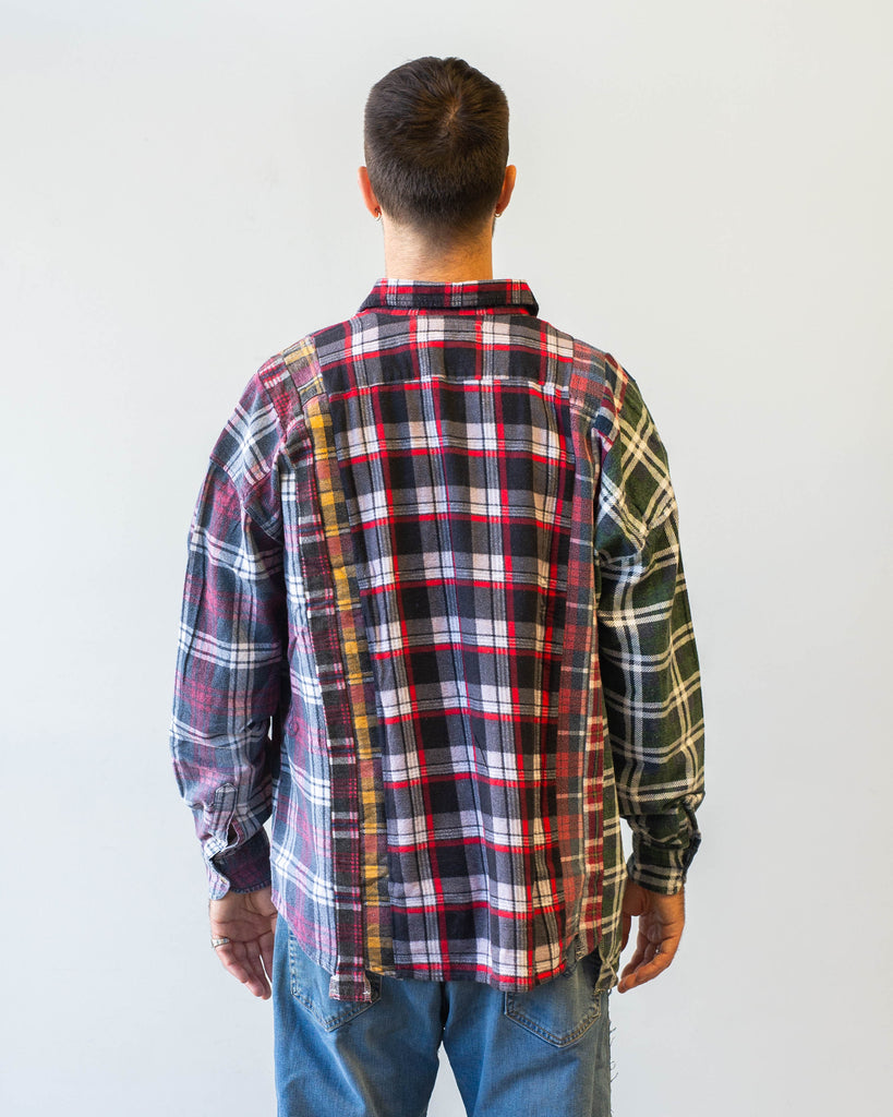 Needles Flannel Shirt -> 7 Cuts Wide Shirt A back