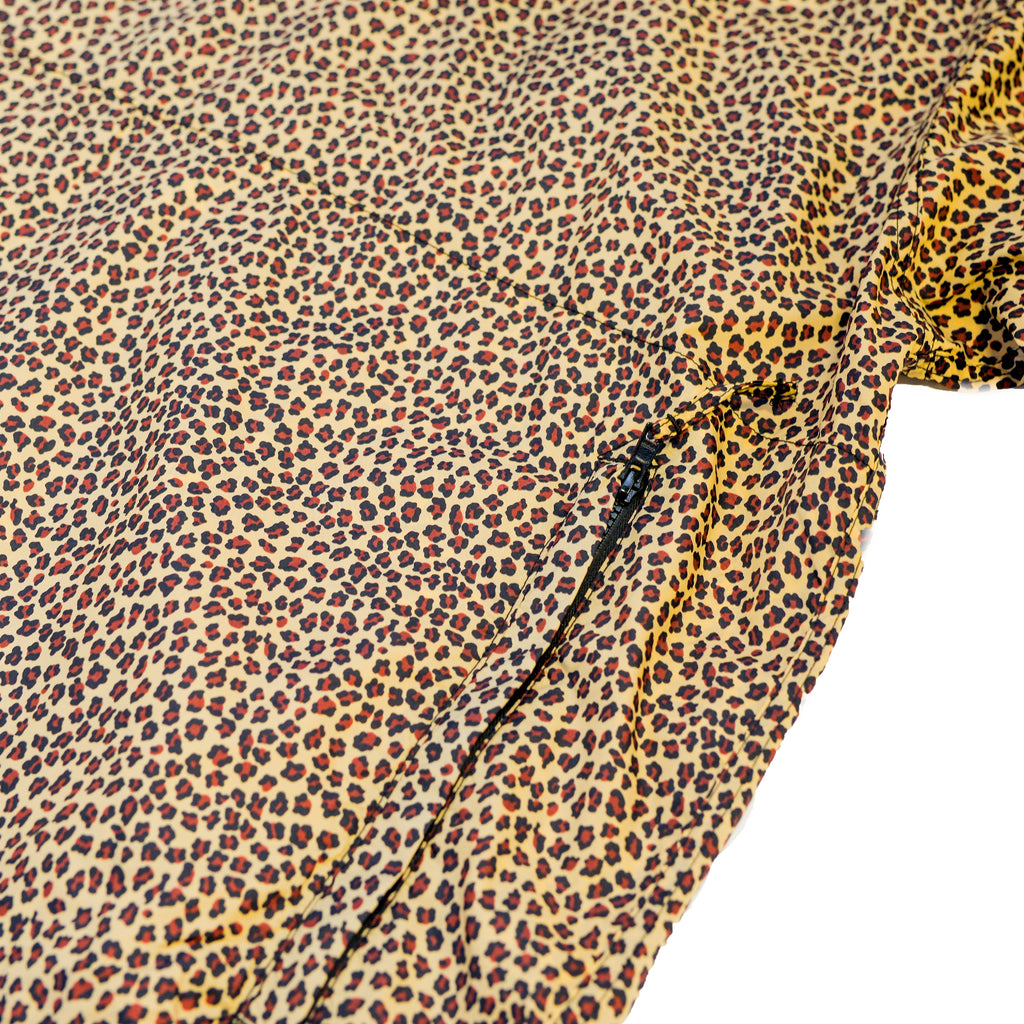 Engineered Garments Wind Breaker Khaki Nylon Leopard Print detail
