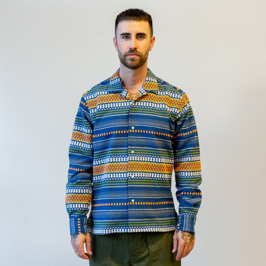Gitman Vintage Blanket Dobby Weave Long Sleeve Camp Shirt model
