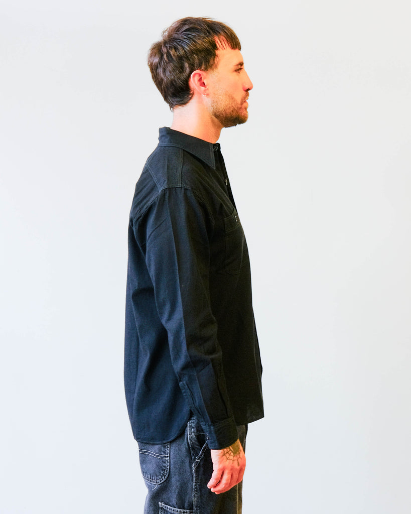 Buzz Rickson's William Gibson Chambray Work Shirt Black side