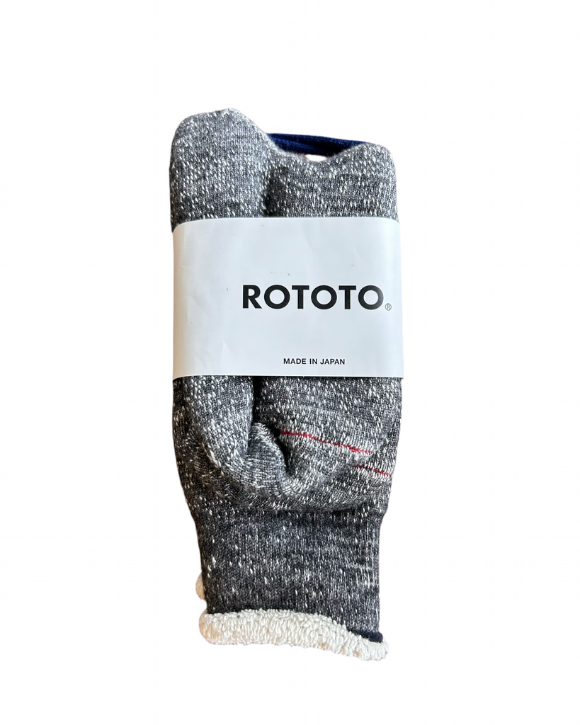 ROTOTO Double Face Crew Socks Charcoal