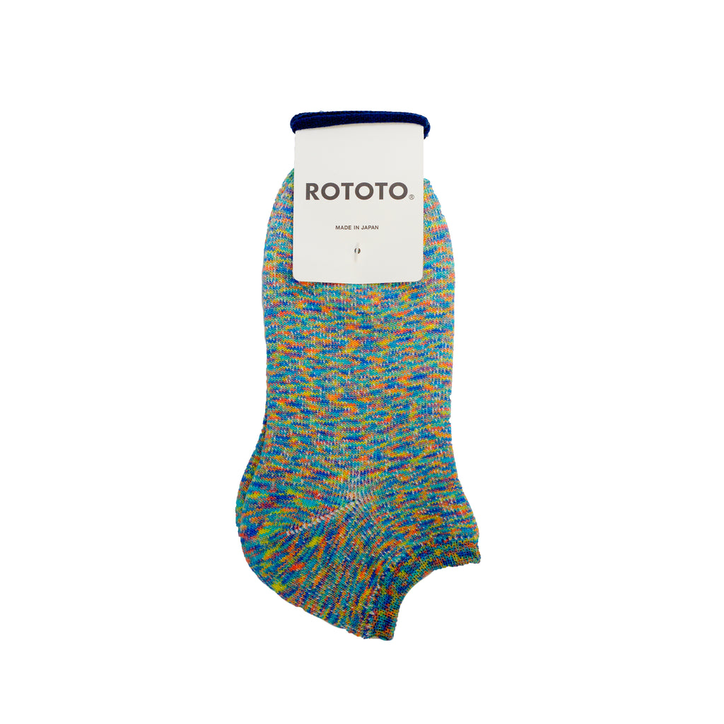 RoToTo Washi Pile Short Socks "Kasuri" Bloom