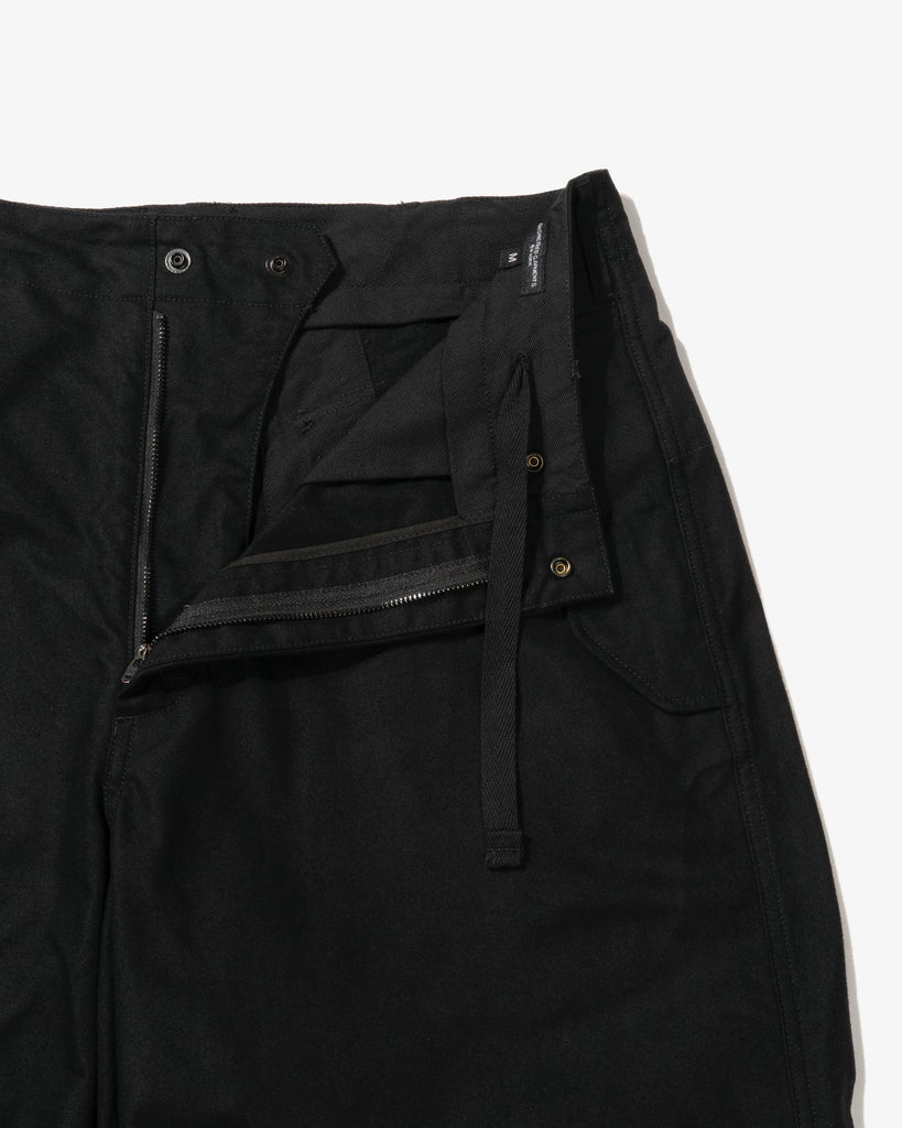 Engineered Garments Over Pant Black Cotton Brushed HB zip fly