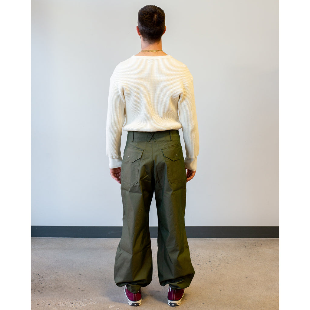 Engineered Garments Over Pant Olive CP Weather Poplin model back