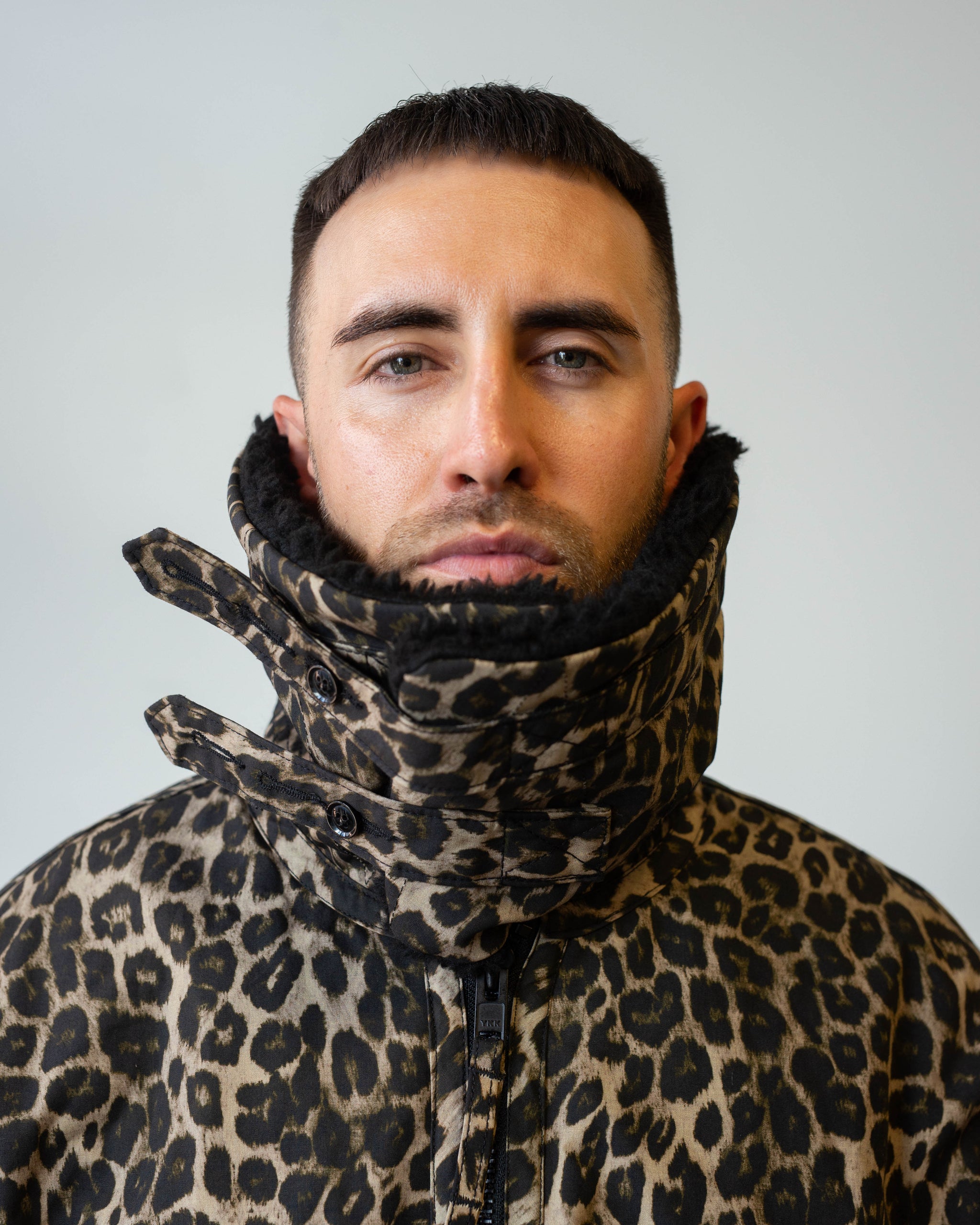 Engineered Garments B3 Jacket Brown Nyco Leopard Print – The Foxhole