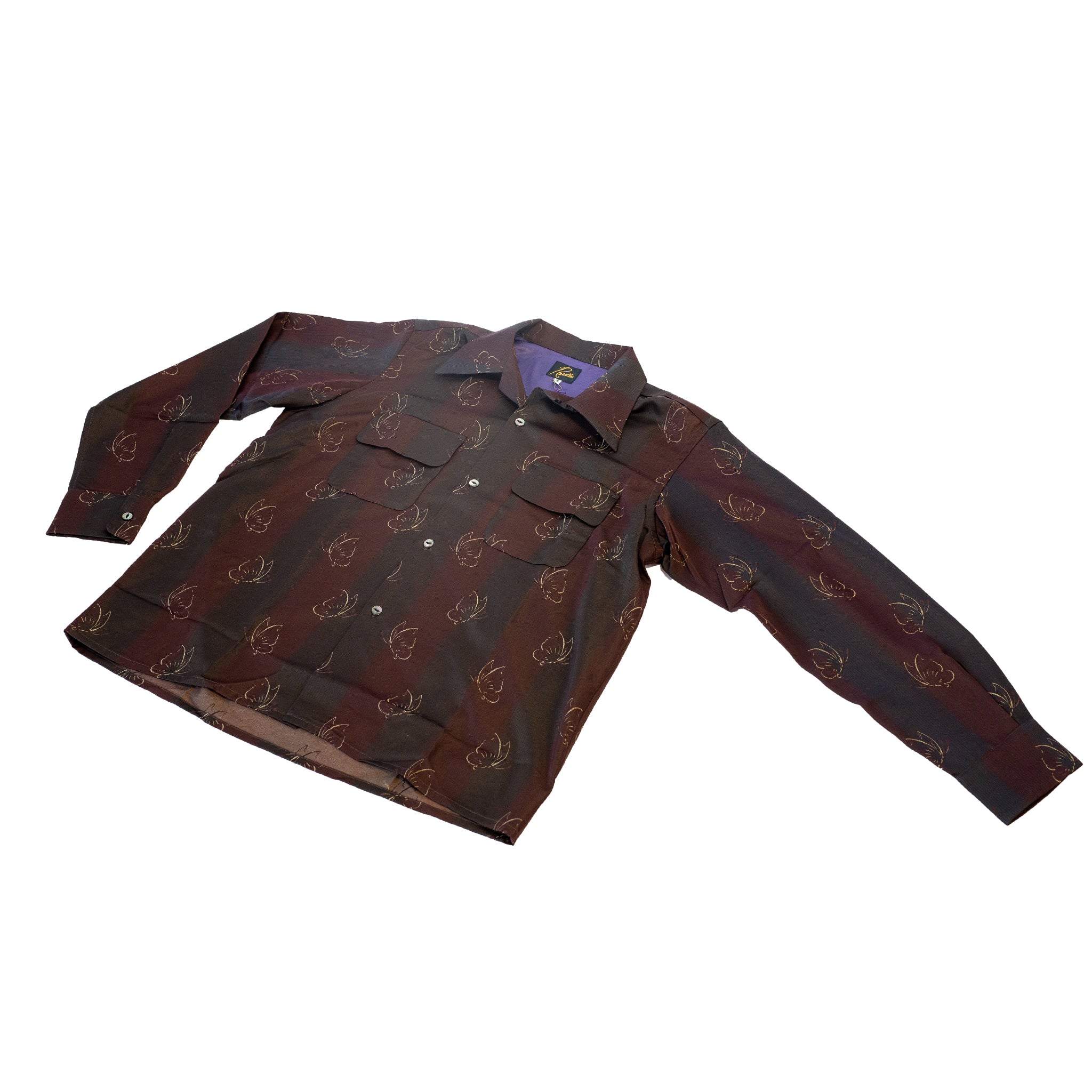 Needles Classic Shirt PE/R/C Ombre Stripe Papillon Jq. Bordeaux