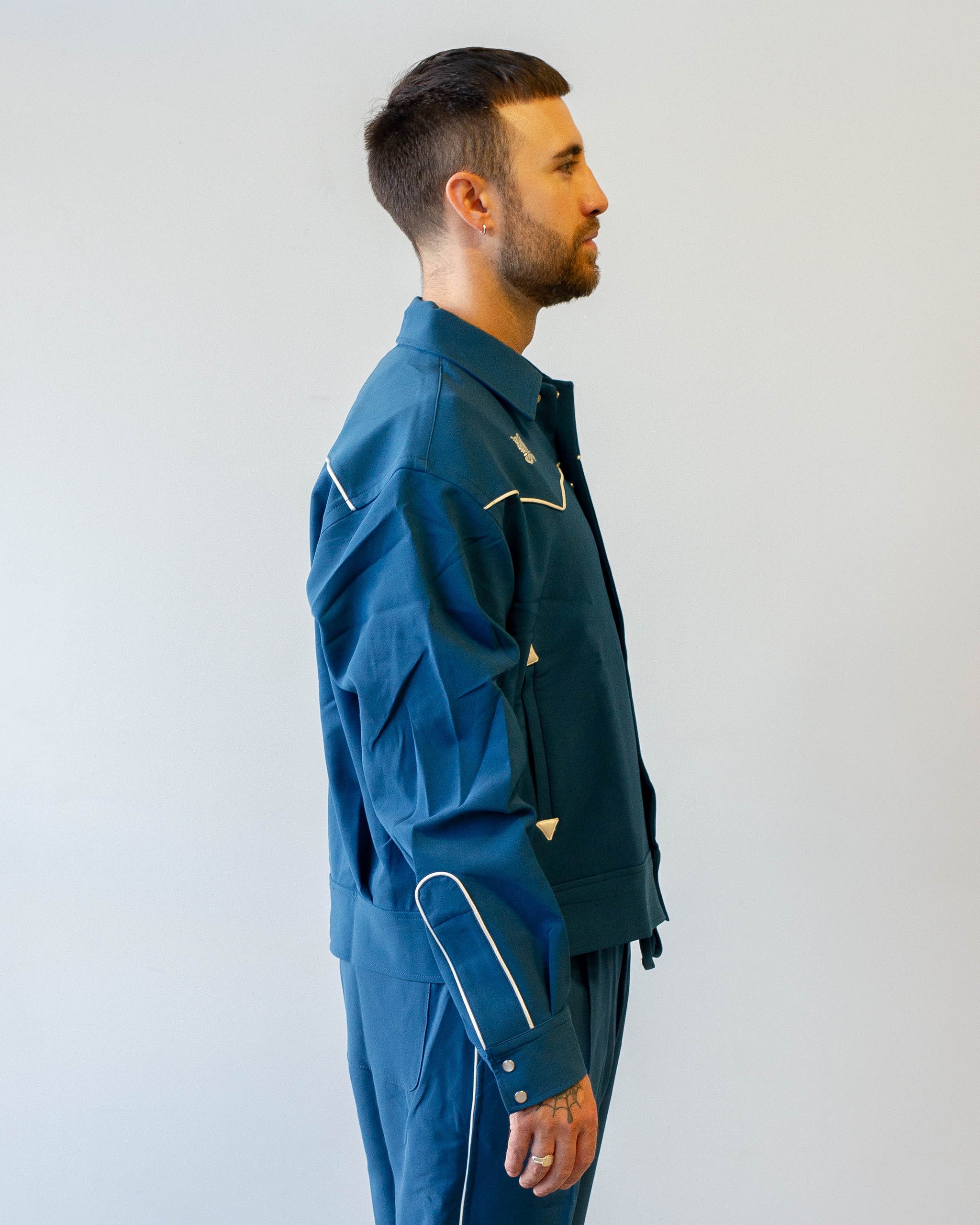 Needles Piping Cowboy Jac PE/PU Double Cloth Marine Blue Needles Piping Cowboy Jac PE/PU Double Cloth Marine Blue