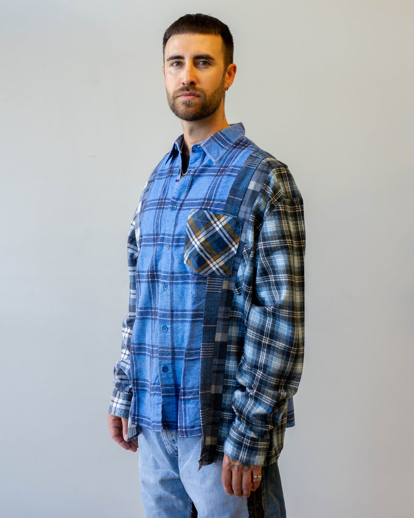 Needles Flannel Shirt -> 7 Cuts Wide Shirt B angle