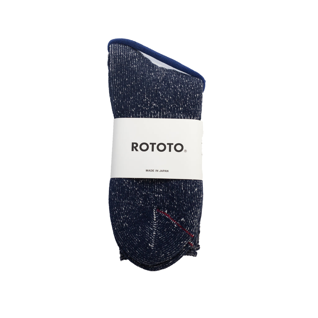 RoToTo Washi Pile Crew Socks Navy