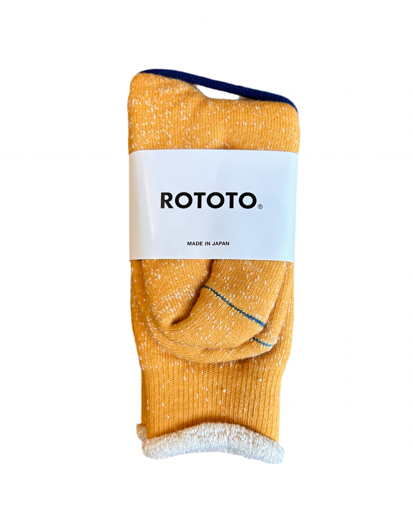 ROTOTO Double Face Crew Socks Yellow