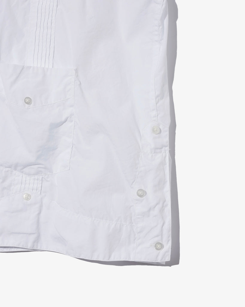 Engineered Garments Guayabera Shirt White 100's 2Ply Broadcloth hem