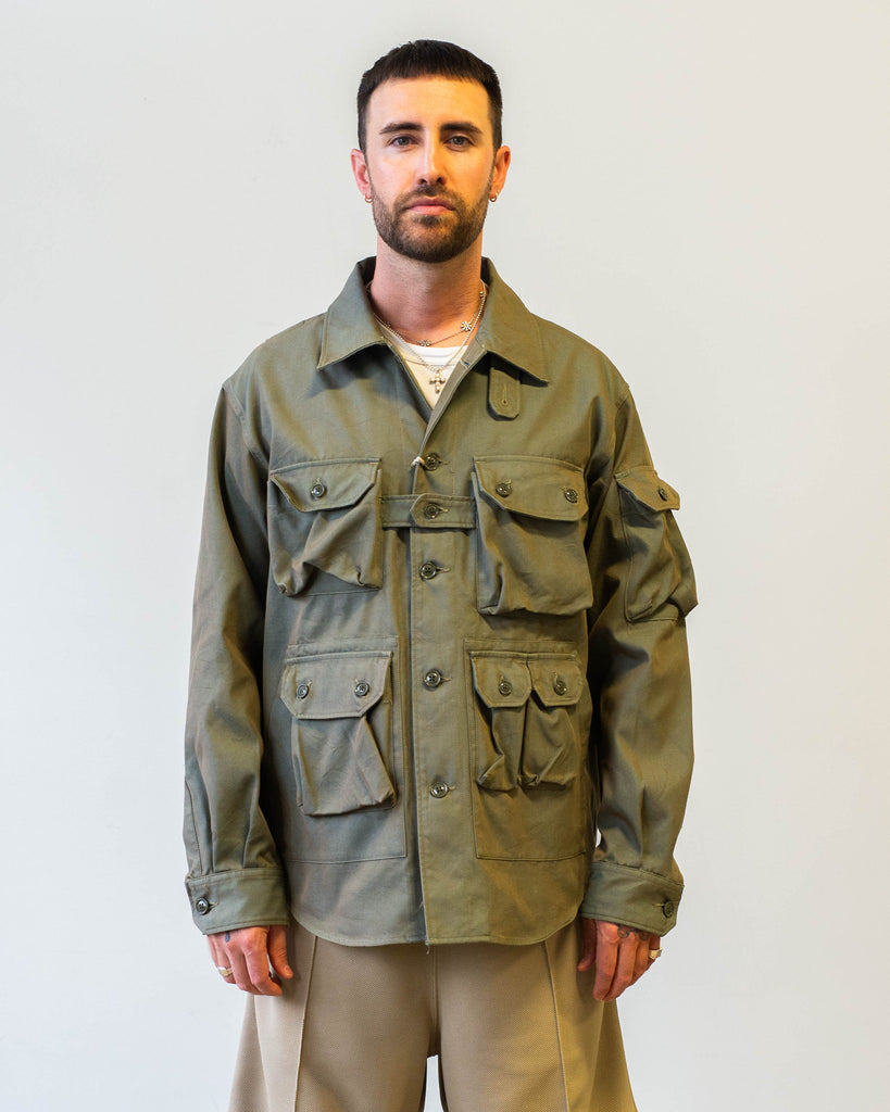 Engineered Garments Explorer Shirt Jacket Olive PC Iridescent Heavy Twill