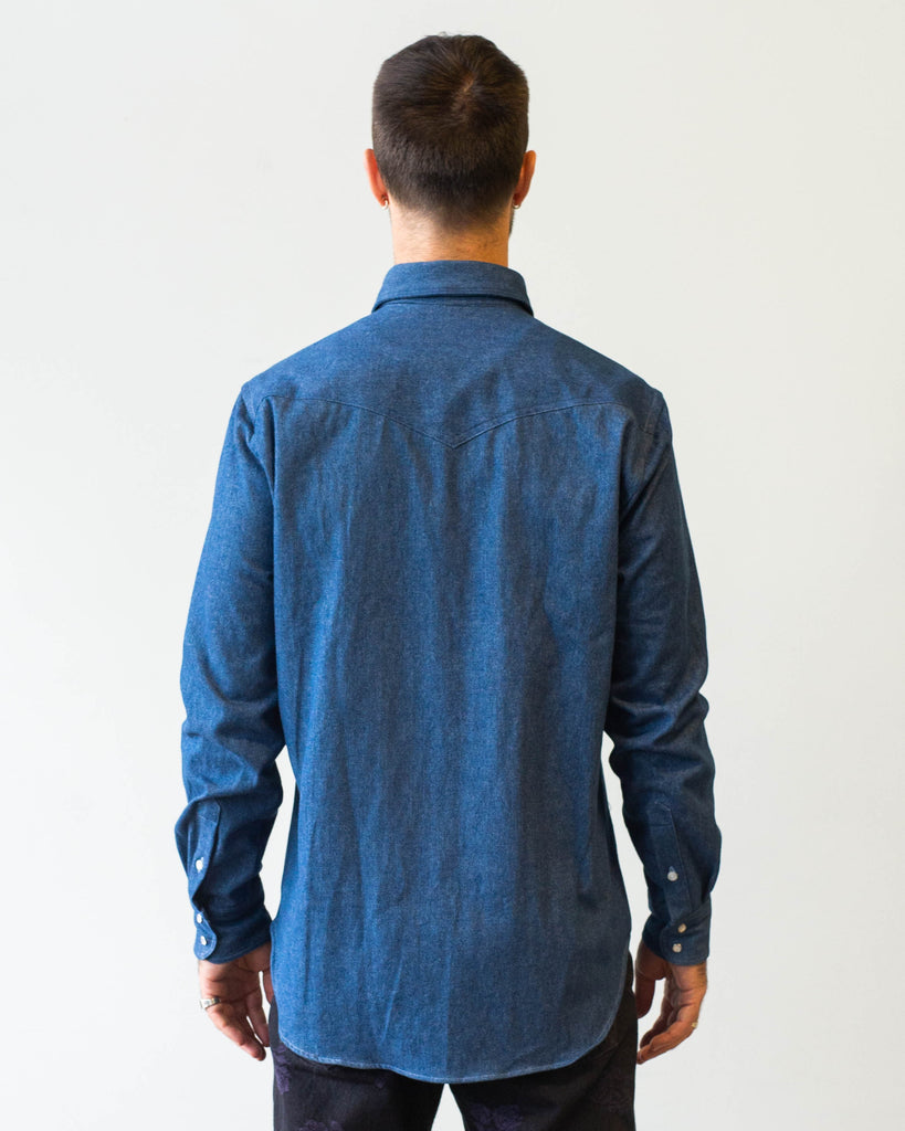 Gitman Vintage Light Denim Western Shirt back