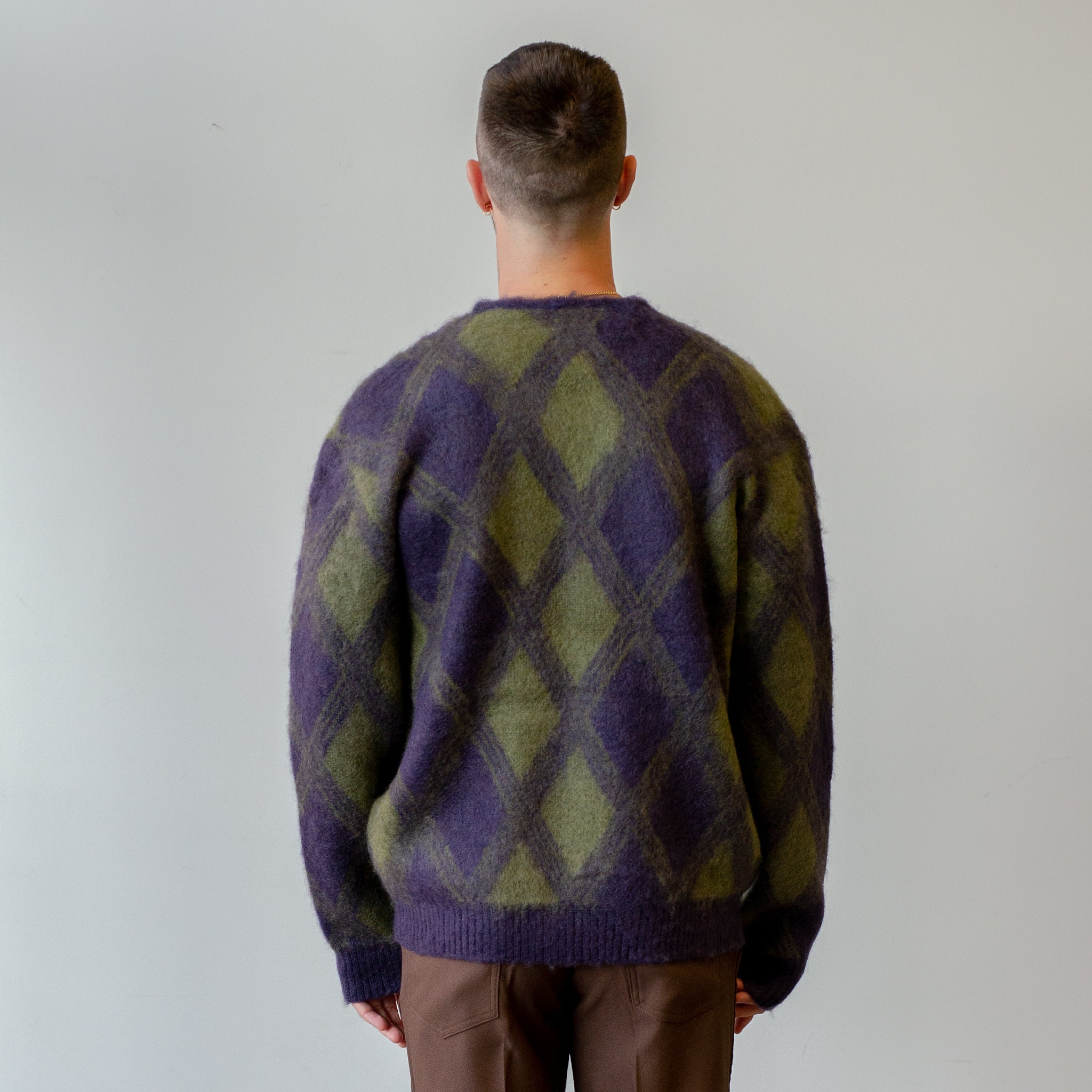 Needles Mohair Cardigan Argyle Purple – The Foxhole