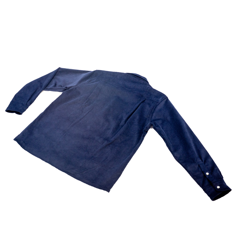 Gitman Vintage Navy Jumbo Corduroy Long Sleeve 3-Pocket Camp Shirt back