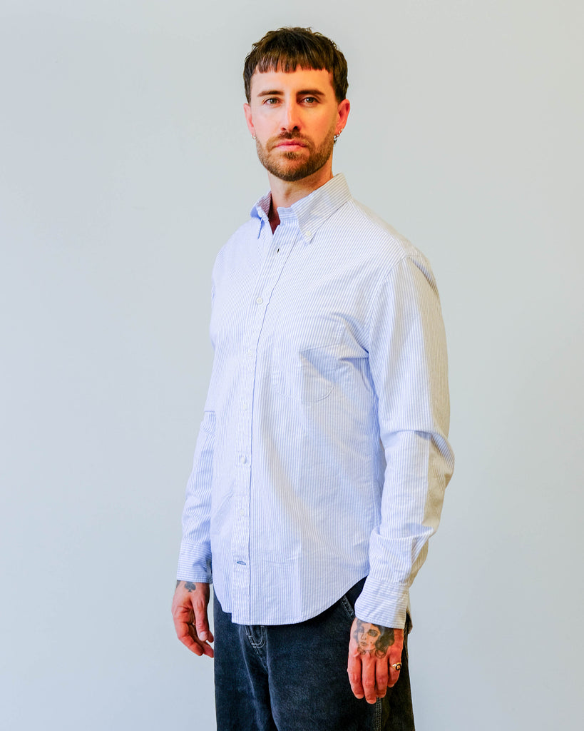 Gitman Vintage Blue Stripe Oxford model