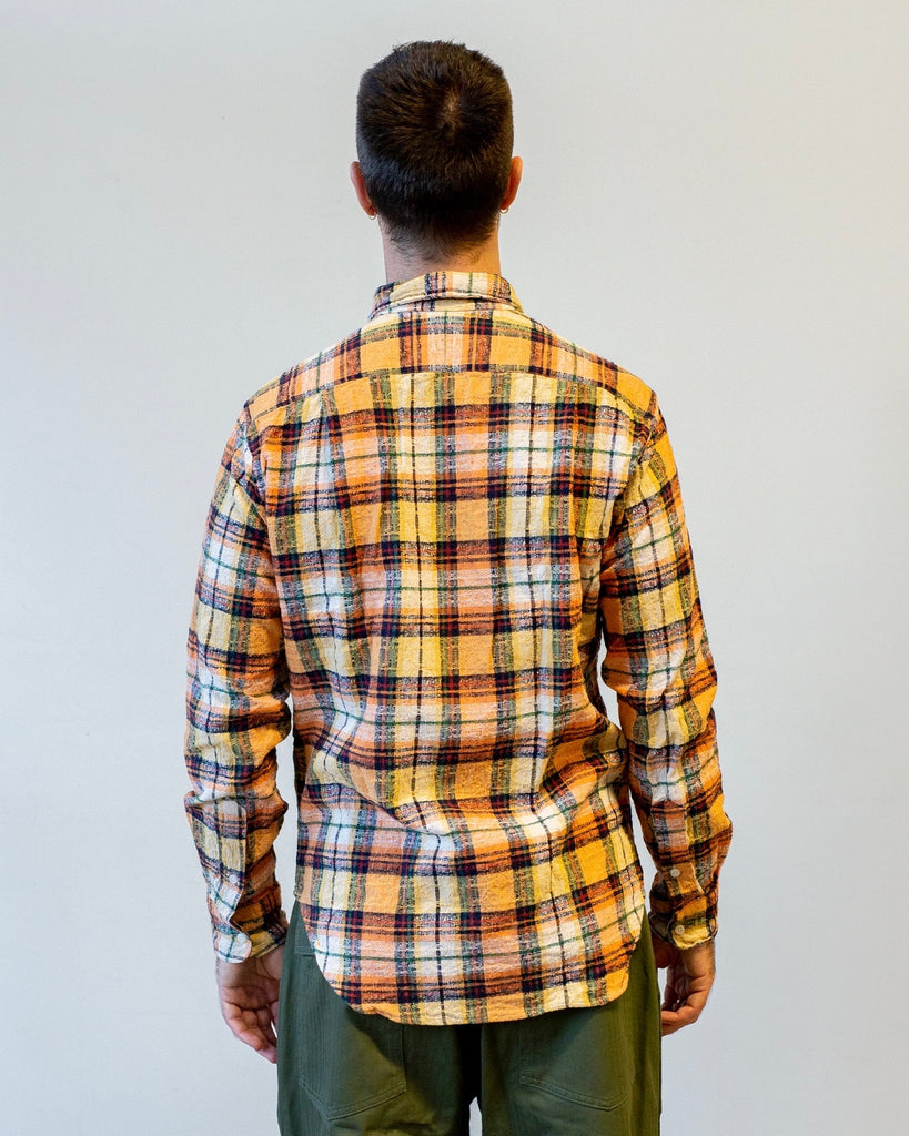 Gitman Vintage Orange Broken Dobby Check on model back