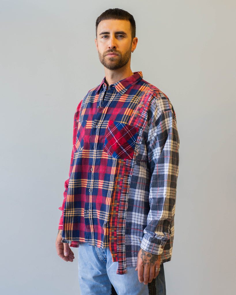 Needles Flannel Shirt -> 7 Cuts Wide Shirt D angle