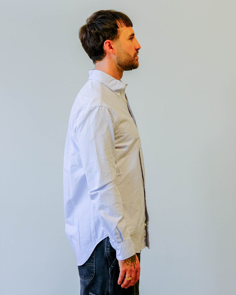 Gitman Vintage Blue Stripe Oxford side
