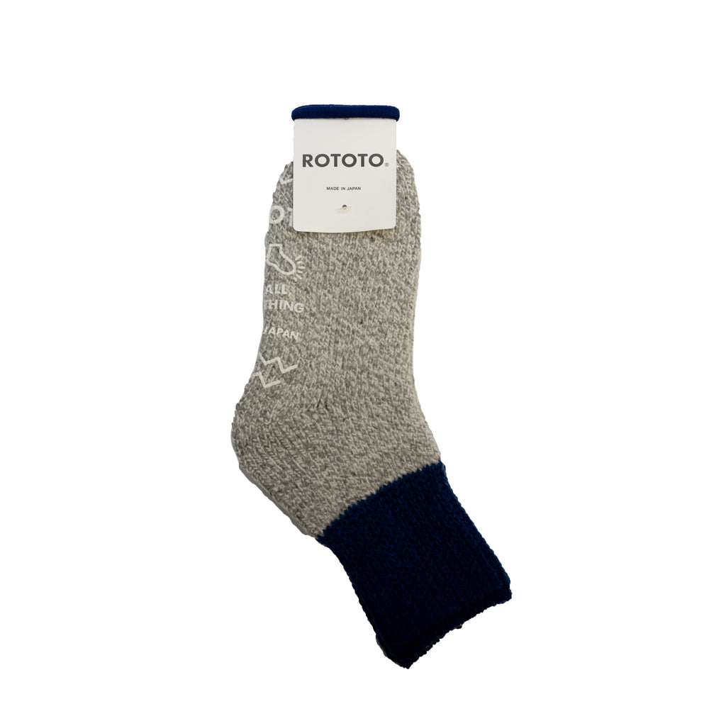RoToTo Retro Winter Room Socks Blue/Gray