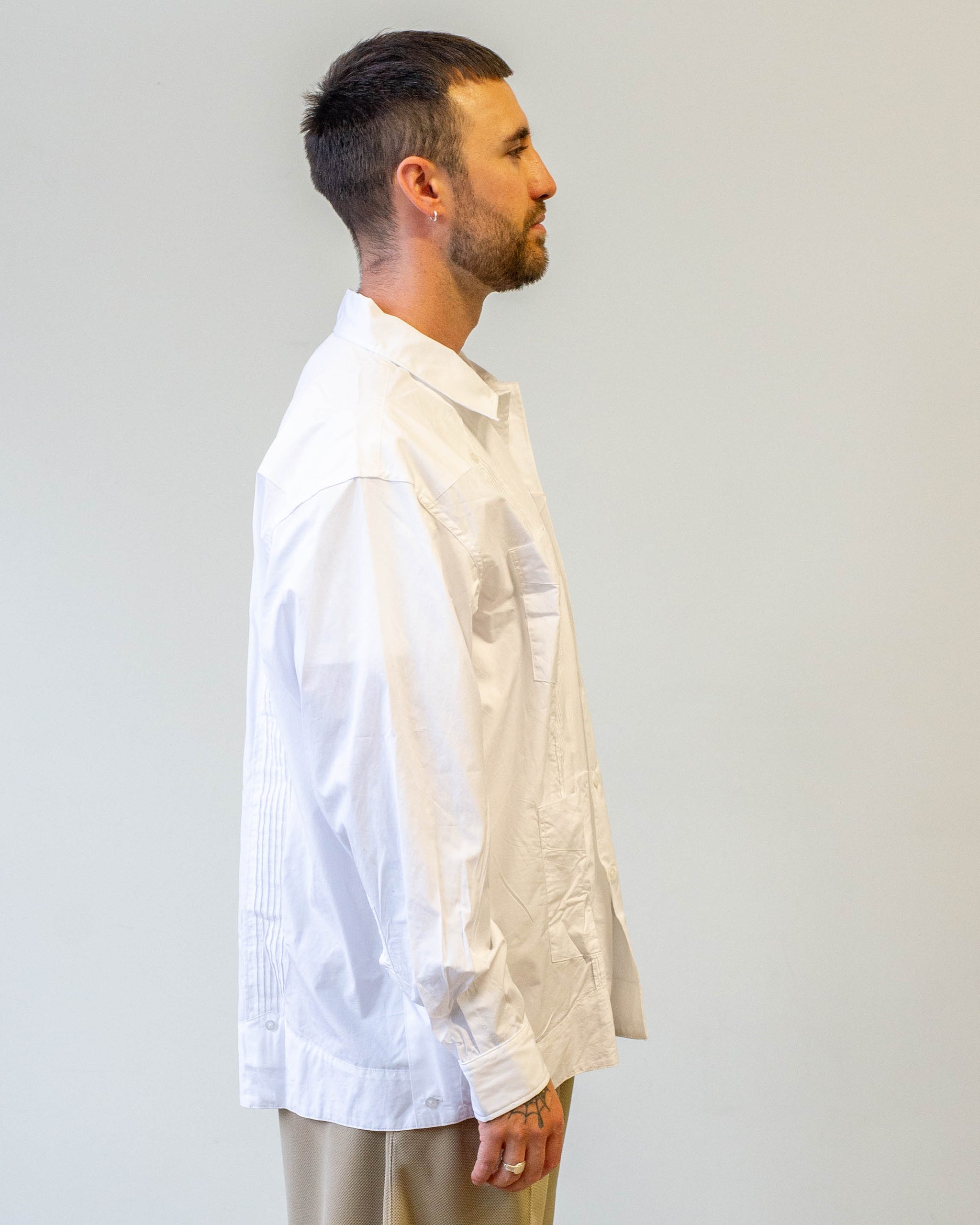 Engineered Garments Guayabera Shirt White 100's 2Ply Broadcloth