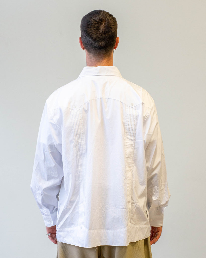 Engineered Garments Guayabera Shirt White 100's 2Ply Broadcloth back