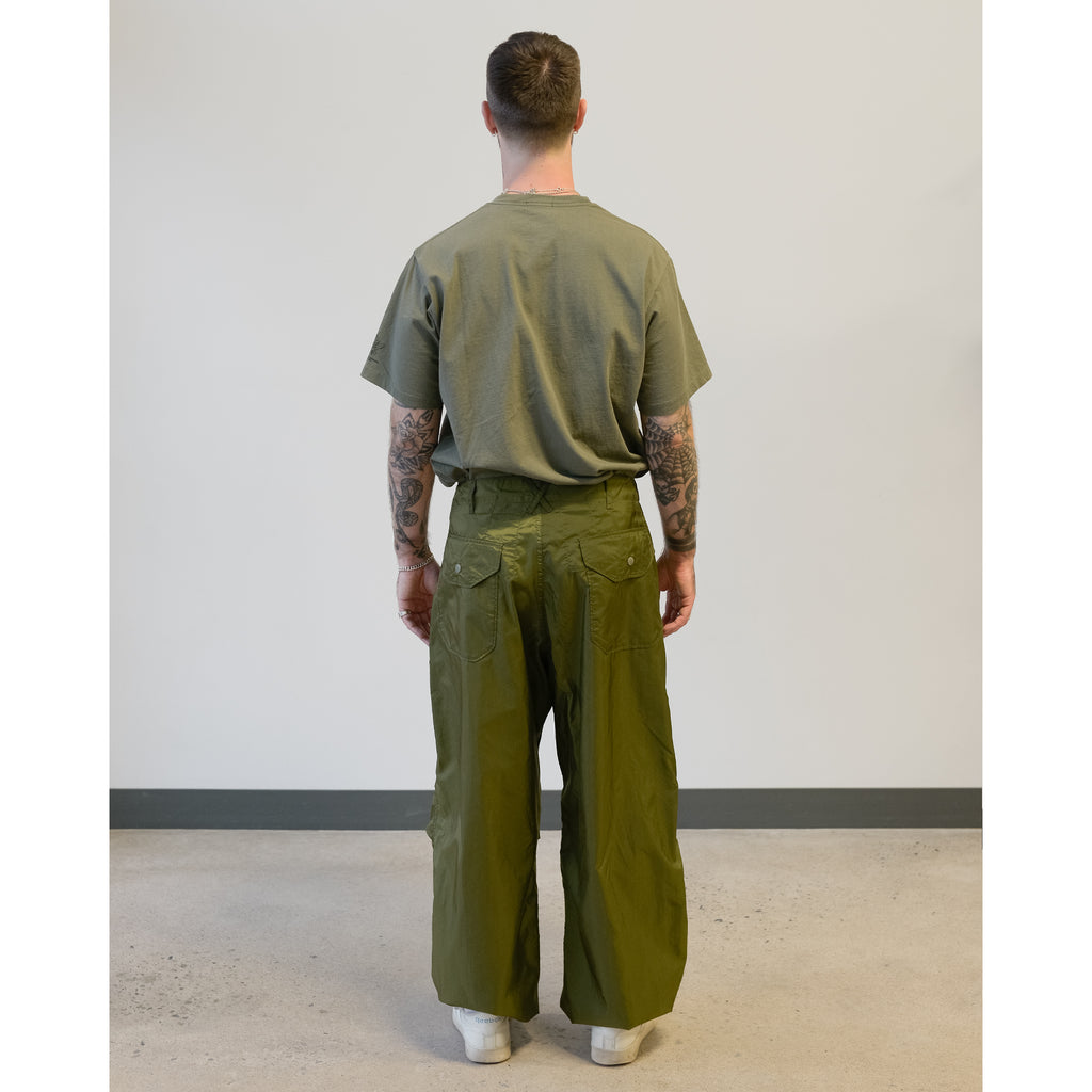 Engineered Garments Over Pant Olive Nylon Ripstop model back