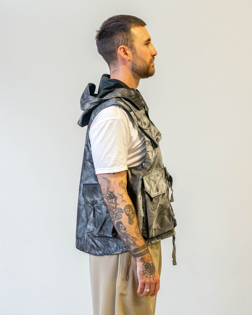 Engineered Garments Field Vest Silver Nylon Shadow Print side