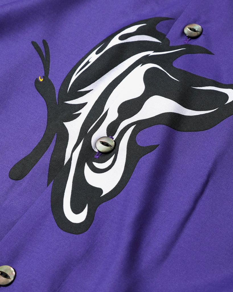 Needles x Kae Tanaka S/S One-Up Shirt KT Papillon Purple flat detail