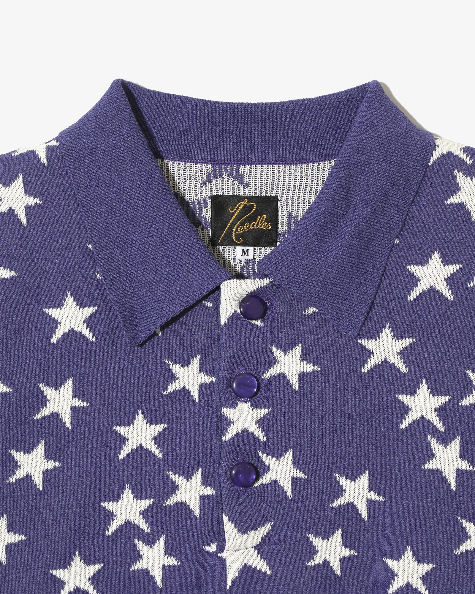 Needles S/S Polo Sweater PE Washi Knit Star Purple – The Foxhole