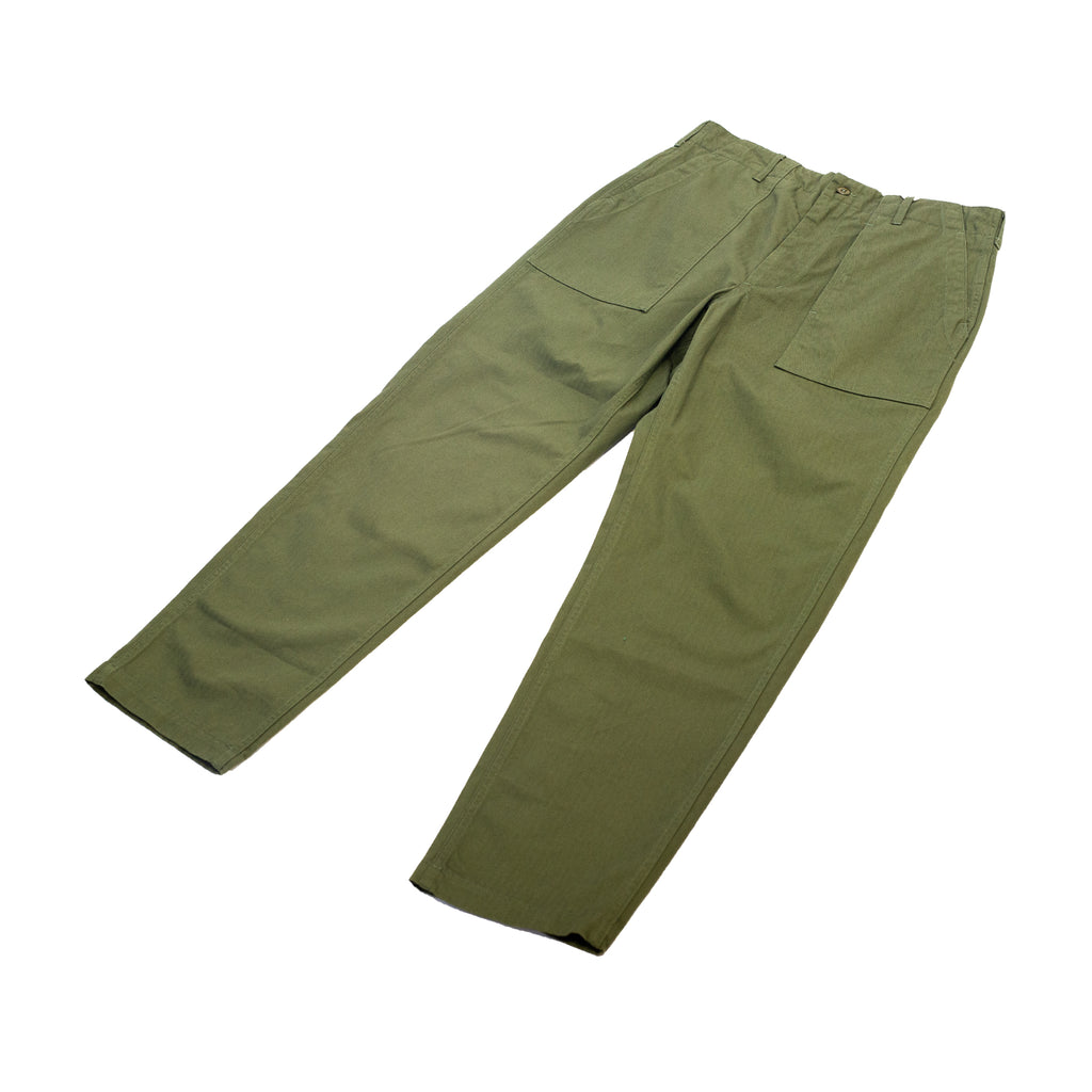 Engineered Garments Fatigue Pant Olive Cotton Herringbone Twill front