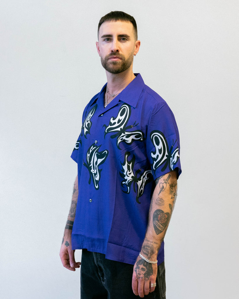 Needles x Kae Tanaka S/S One-Up Shirt KT Papillon Purple side