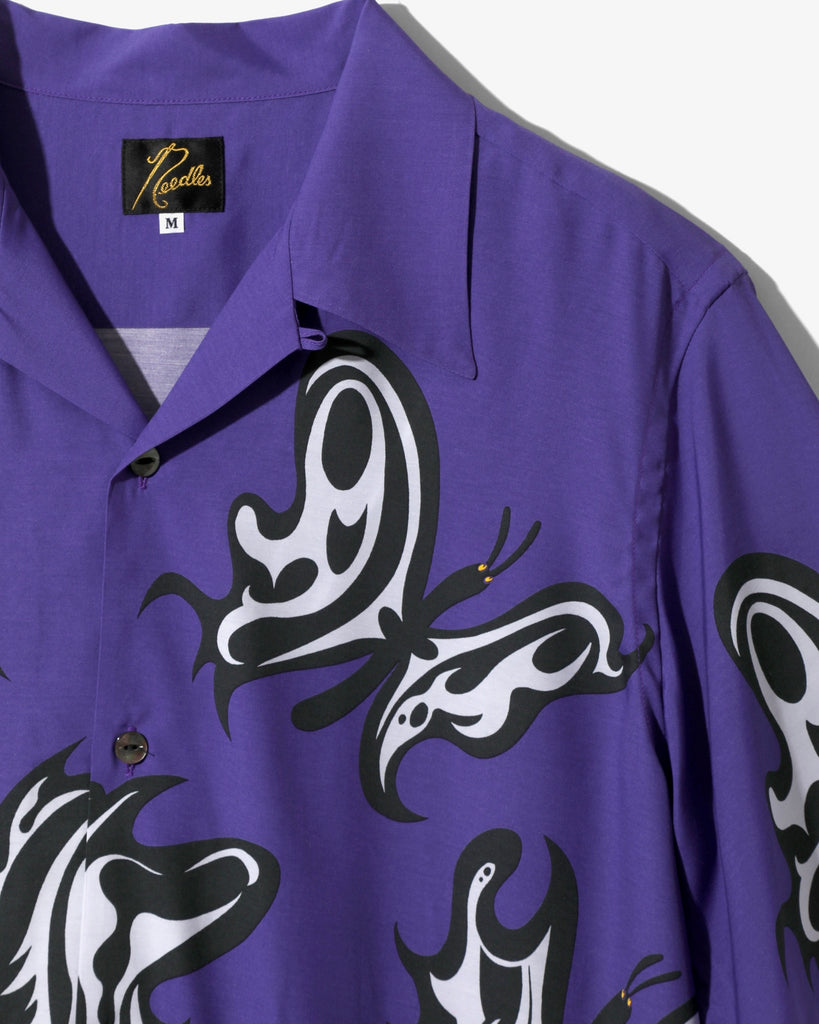  Needles x Kae Tanaka S/S One-Up Shirt KT Papillon Purple flat collar