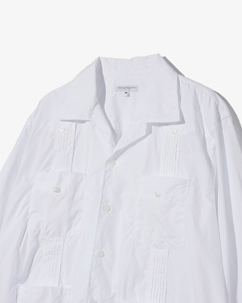 Engineered Garments Guayabera Shirt White 100's 2Ply Broadcloth detail