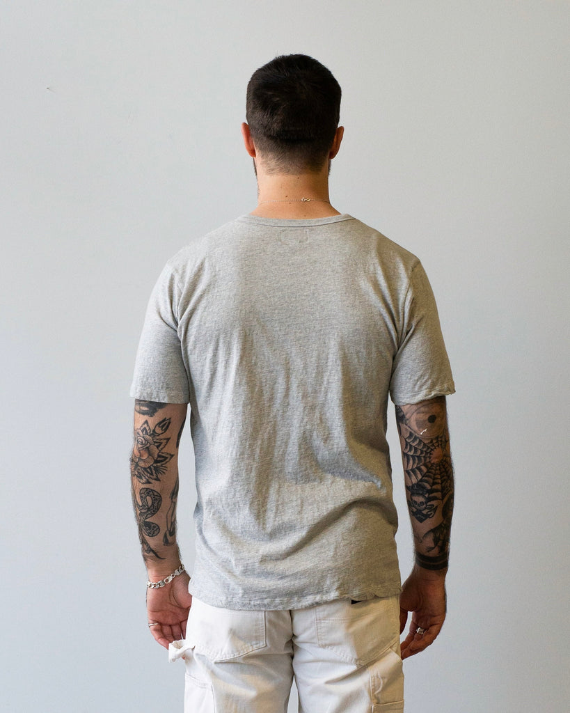 National Athletic Goods Athletic Tee "NATNL" Mock Twist Jersey Ash Grey on model back