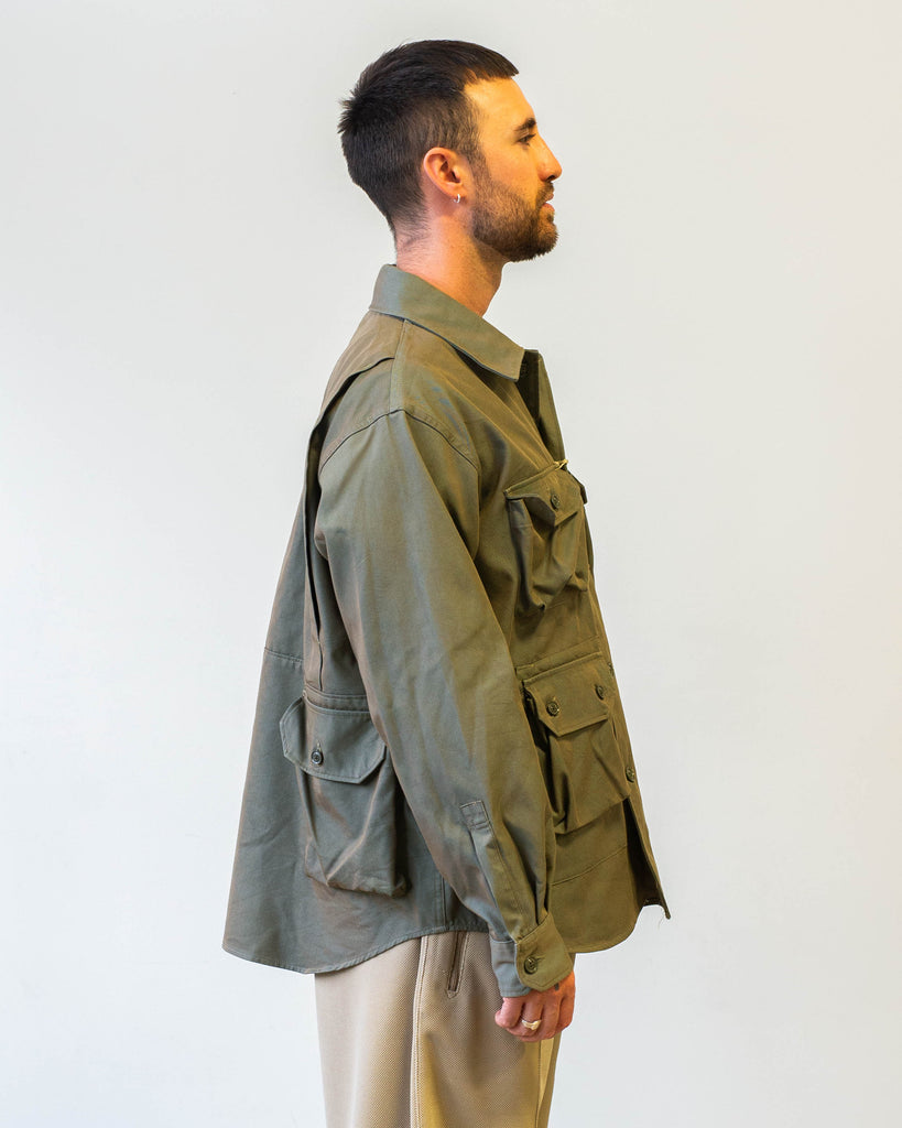 Engineered Garments Explorer Shirt Jacket Olive PC Iridescent Heavy Twill side