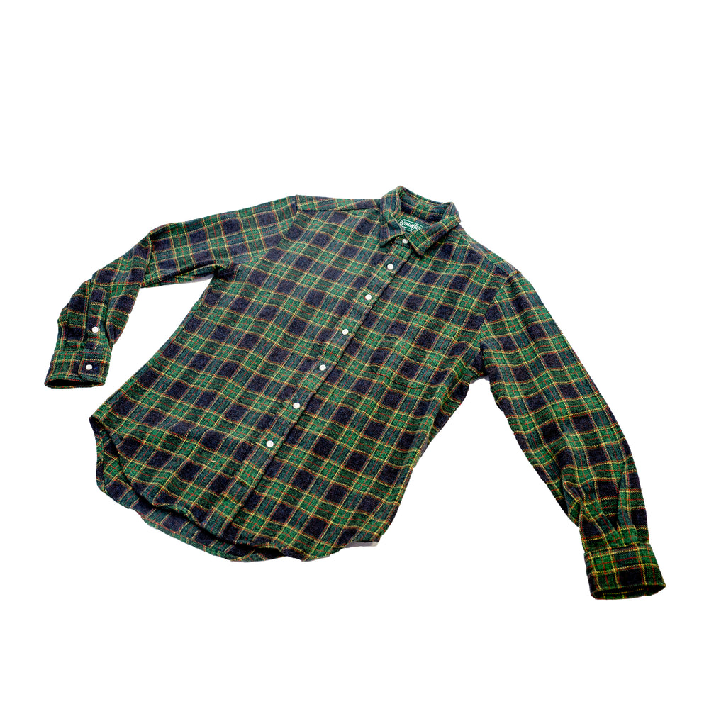 Gitman Vintage Green Cotton Tweed Check