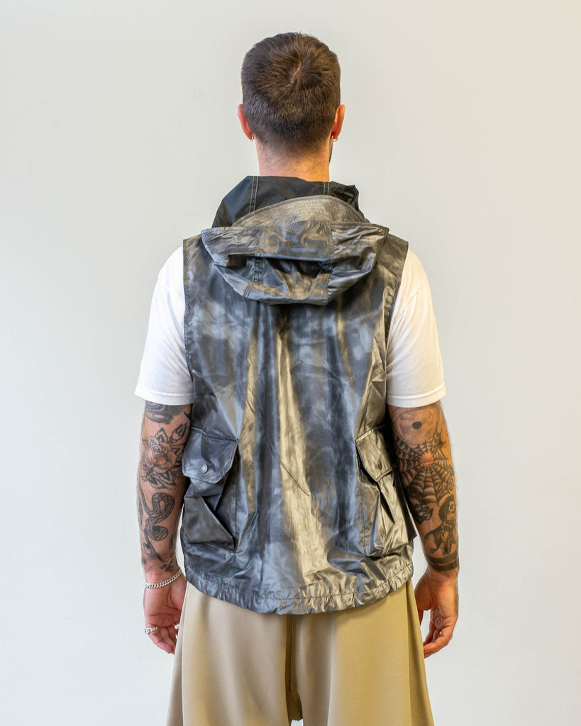 Engineered Garments Field Vest Silver Nylon Shadow Print back