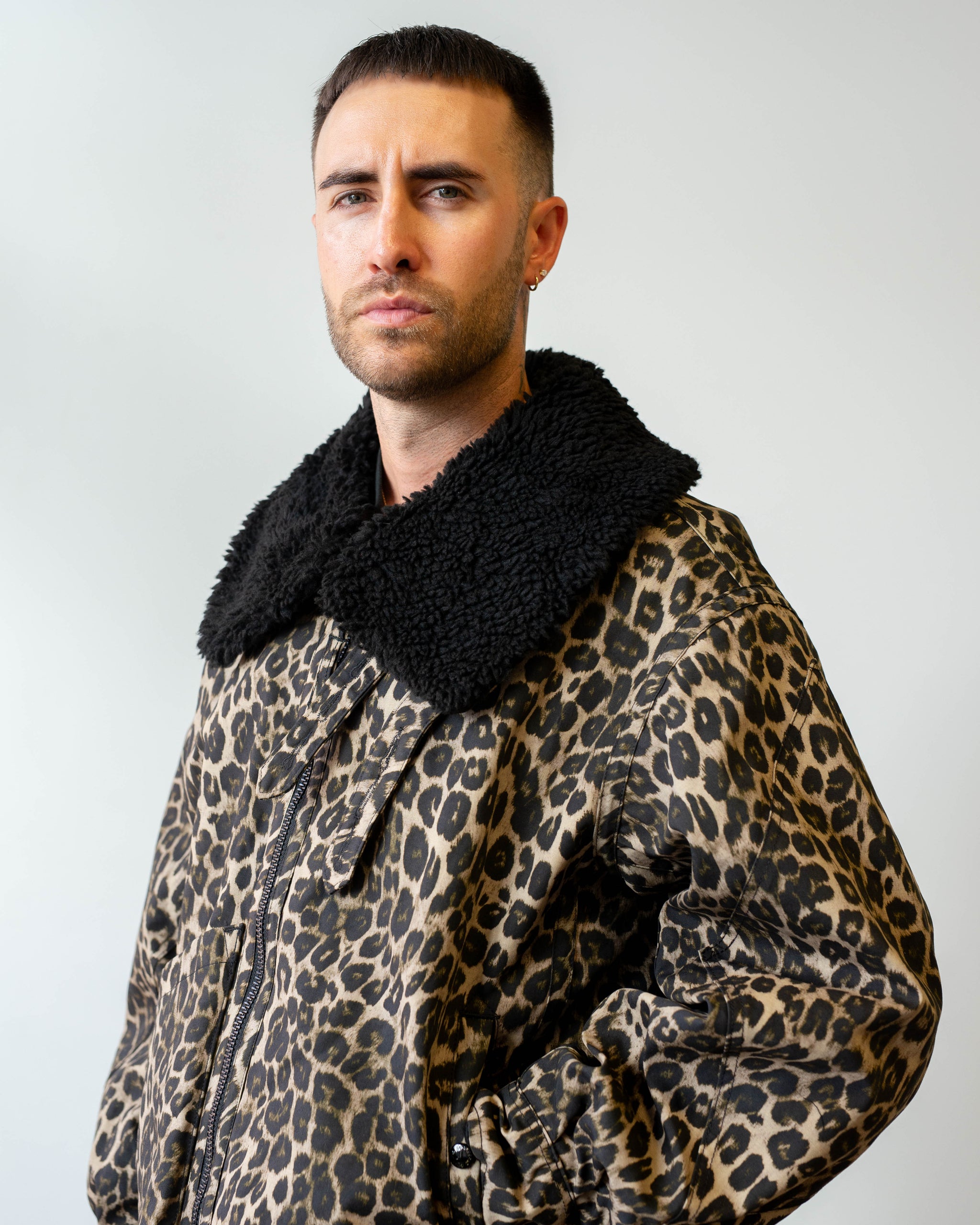 Engineered Garments B3 Jacket Brown Nyco Leopard Print – The Foxhole