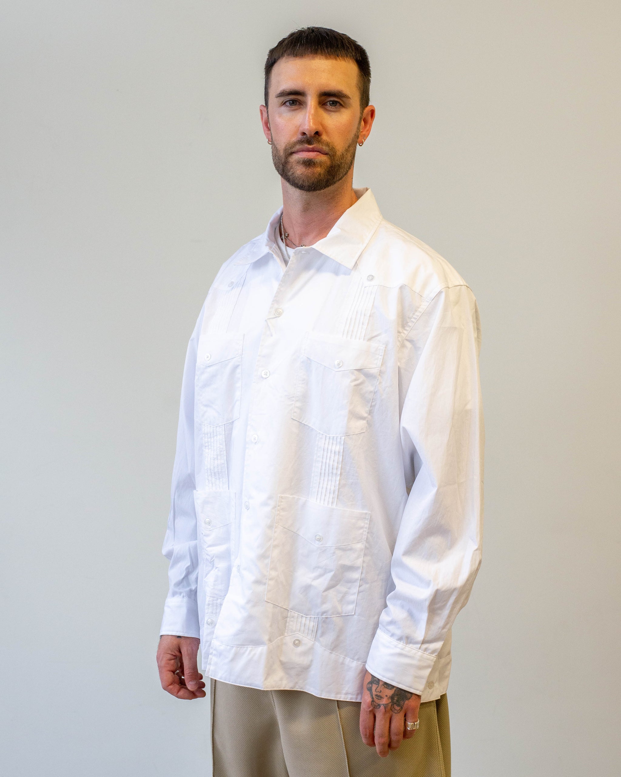 トップス Engineered Garments 25SS Guayabera Shirt Engineered Garments Guayabera Shirt White 100's 2Ply
