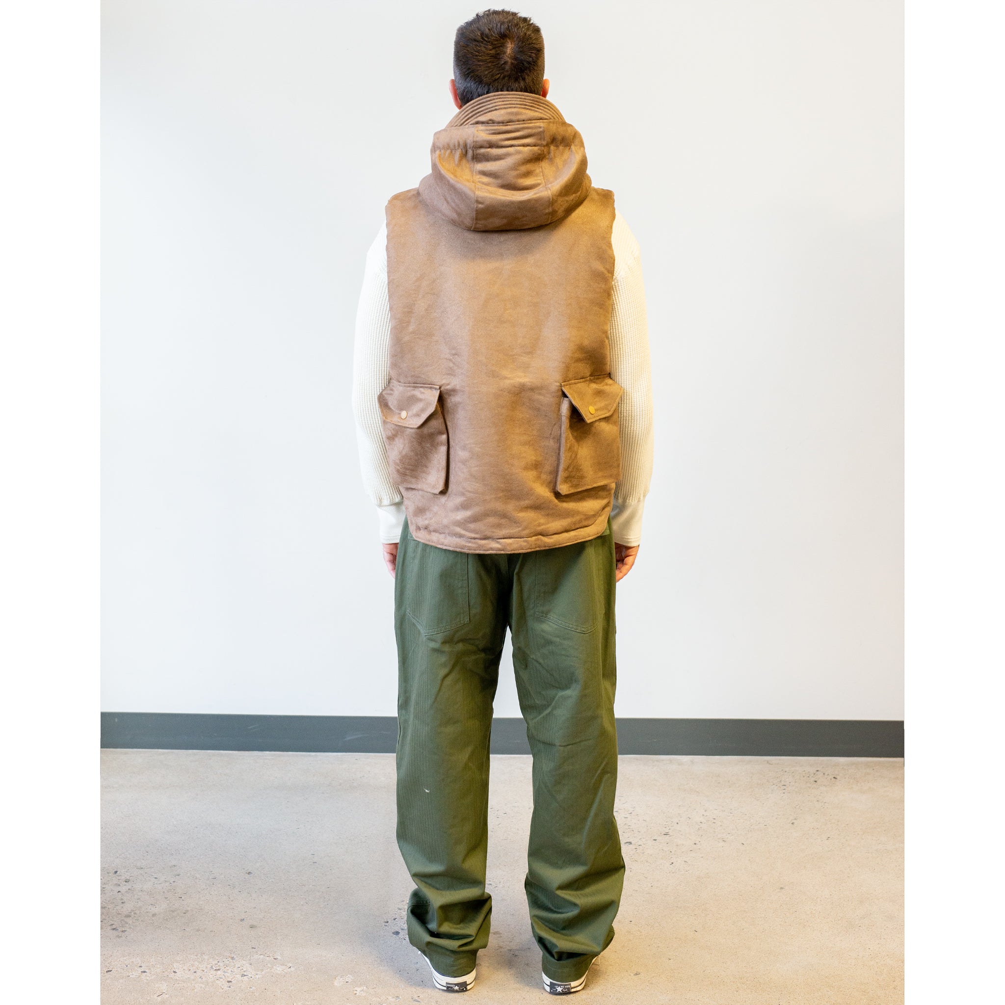 Engineered Garments Field Vest Khaki Polyester Fake Suede – The