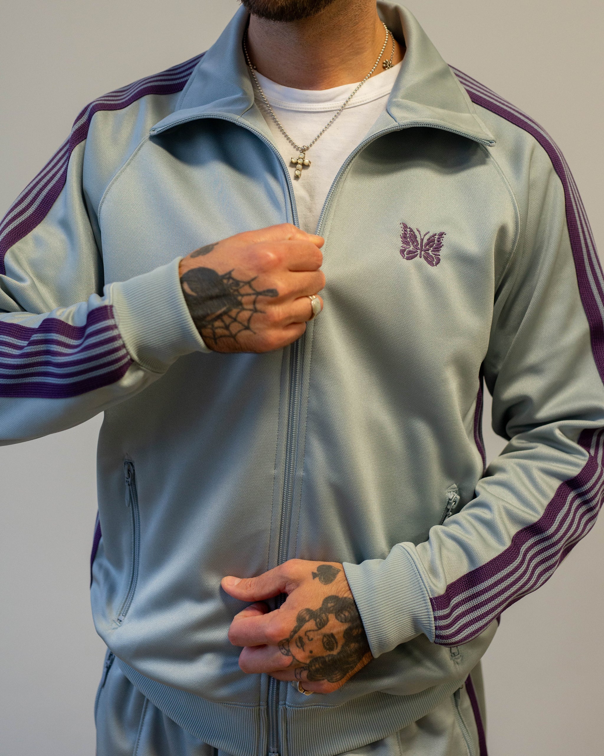 Needles Track Jacket Poly Smooth Sax – The Foxhole