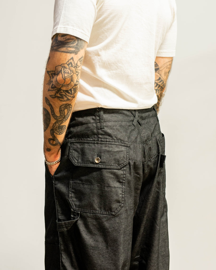 Engineered Garments Painter Pant Black CP Denim closeup back